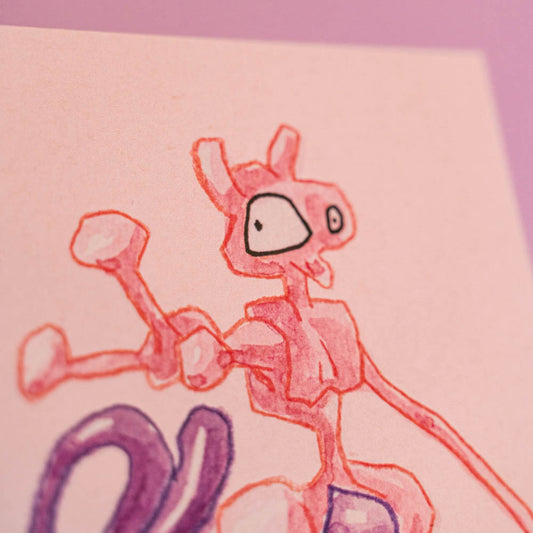 Carte postale Mewtwo (Edition Moche) -Carte postale imprimée d’une illustration réalisée à l'aquarelle et aux crayons de couleurs.Le dessin vient d'un challenge en live sur Twitch dans lequel j'ai dessiné les 151 Pokémon de la première génération de 1995 en 24h en live sur Twitch, MAIS : en moche ! Voir la vidéo : https://youtu.be/0MyLD5bqc1Q Papier 300g recyclé. Possibilité de la faire signer et dédicacer à la main en choisissant l'option de livraison "Dédicacée".-Brunograffer Boutique Art de Brunograffer - Carte postale imprimée d’une illustration réalisée à l'aquarelle et aux crayons de couleurs.Le dessin vient d'un challenge en live sur Twitch dans lequel j'ai dessiné les 151 Pokémon de la première génération de 1995 en 24h en live sur Twitch, MAIS : en moche !
 
Voir la vidéo : https://youtu.be/0MyLD5bqc1Q
 
Papier 300g recyclé.
Possibilité de la faire signer et dédicacer à la main en choisissant l'option de livraison "Dédicacée".