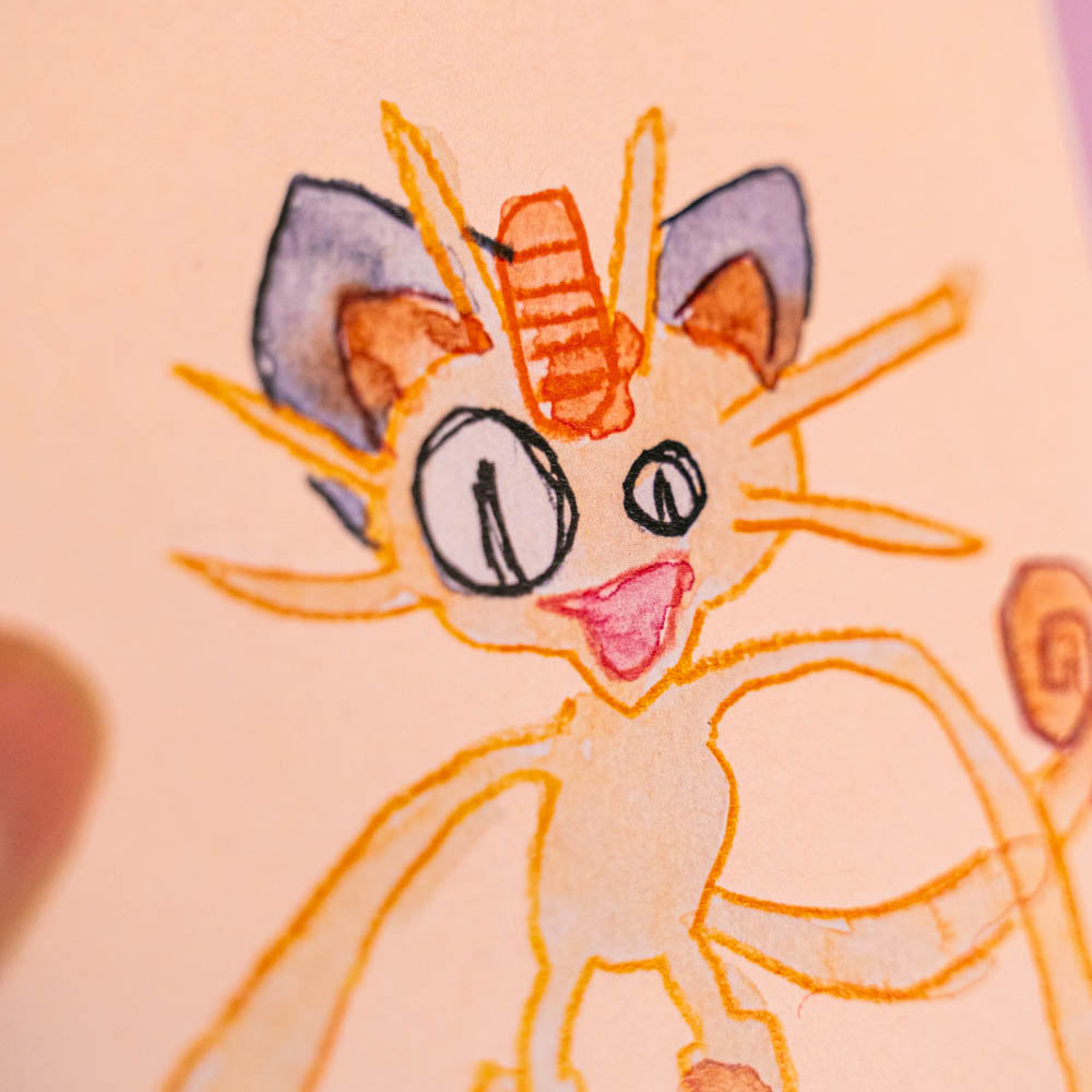 Carte postale Miaous (Edition Moche) -Carte postale imprimée d’une illustration réalisée à l'aquarelle et aux crayons de couleurs.Le dessin vient d'un challenge en live sur Twitch dans lequel j'ai dessiné les 151 Pokémon de la première génération de 1995 en 24h en live sur Twitch, MAIS : en moche ! Voir la vidéo : https://youtu.be/0MyLD5bqc1Q Papier 300g recyclé. Possibilité de la faire signer et dédicacer à la main en choisissant l'option de livraison "Dédicacée".-Brunograffer Carte postale Miaous (Edition Moche) -Carte postale imprimée d’une illustration réalisée à l'aquarelle et aux crayons de couleurs.Le dessin vient d'un challenge en live sur Twitch dans lequel j'ai dessiné les 151 Pokémon de la première génération de 1995 en 24h en live sur Twitch, MAIS : en moche ! Voir la vidéo : https://youtu.be/0MyLD5bqc1Q Papier 300g recyclé. Possibilité de la faire signer et dédicacer à la main en choisissant l'option de livraison