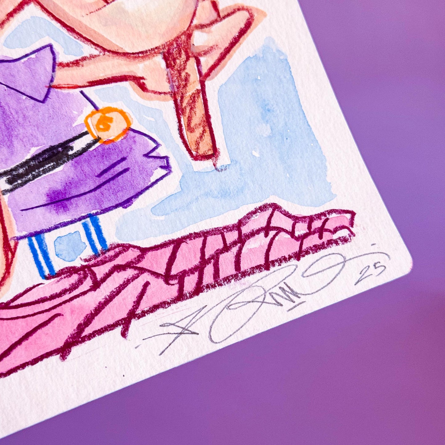 Petit Barbare (Original) -Dessin original réalisé en live sur Twitch tamponné, gaufré et signé à la main. S’il est moche c’est qu’il est bien réussi, car oui, c’est fait exprès. Le concept sur Twitch est de dessiner les personnages que me suggère la communauté, le plus moche possible. Matériel : Crayons de couleur et peinture aquarelle. Dimensions : 15 x 21 cm Papier aquarelle épais 300g-Brunograffer Petit Barbare (Original) -Dessin original réalisé en live sur Twitch tamponné, gaufré et signé à la main. S’il est moche c’est qu’il est bien réussi, car oui, c’est fait exprès. Le concept sur Twitch est de dessiner les personnages que me suggère la communauté, le plus moche possible. Matériel : Crayons de couleur et peinture aquarelle. Dimensions : 15 x 21 cm Papier aquarelle épais 300g-Brunograffer