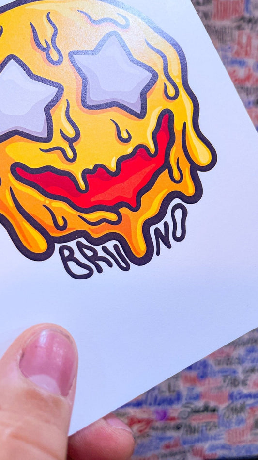 Carte postale emoji - Brunograffer Boutique Art de Brunograffer - Carte postale d'une illustration digital reprenant l'émoji Licorne pour en faire un motif.Imprimée sur un papier 300g.