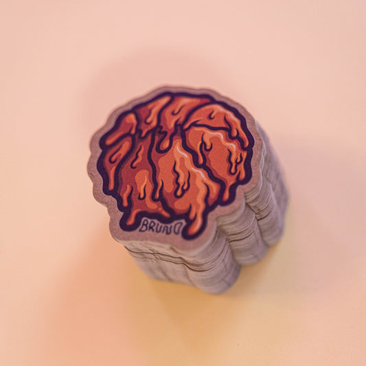 Basket ball Boutique Art de Brunograffer - Illustration digitale imprimée sur sticker Vinyl brillant avec effet papier craft.
Une illustration digital réalisé sur tablette iPad avec Procreate puis imprimée. Les autocollants sont résistant aux poussières et aux éclaboussures. Veillez bien à les coller sur une surface lisse, propre et sèche pour un bon maintient. Par exemple sur un casque, un vélo, un frigo, une porte, le dos d'un téléphone, etc.
Matériaux : Sticker Vinyle mat avec effet papier craft.Dimensions : 5 x 5,2 cm
Vendu à l'unité