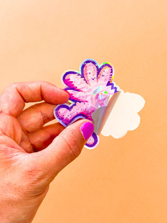 Sticker Pad holographique Boutique Art de Brunograffer - Autocollant Pad abstrait avec effet holographique sur le visage à l'intérieur et le contour extérieur.
Cette illustration est réalisée sur tablette iPad avec Procreate puis imprimée. Les autocollants sont résistants aux poussières et aux éclaboussures. Veillez bien à les coller sur une surface lisse, propre et sèche pour un bon maintient. Par exemple sur un casque, un vélo, un frigo, une porte, le dos d'un téléphone, etc.
Matériaux : Sticker Vinyl brillant avec effet holographiqueDimensions : 8 x 7 cm
Vendu à l'unité