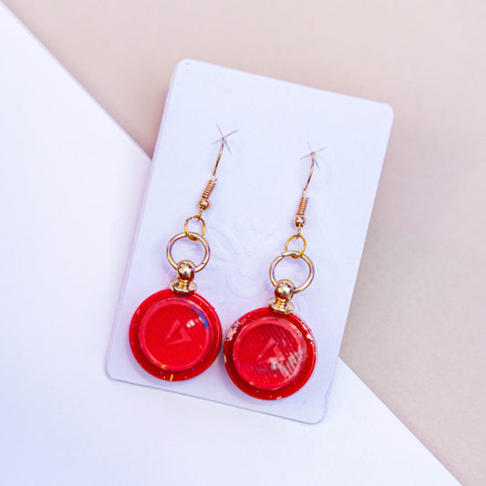 Boucles d'oreilles caps (rouges)