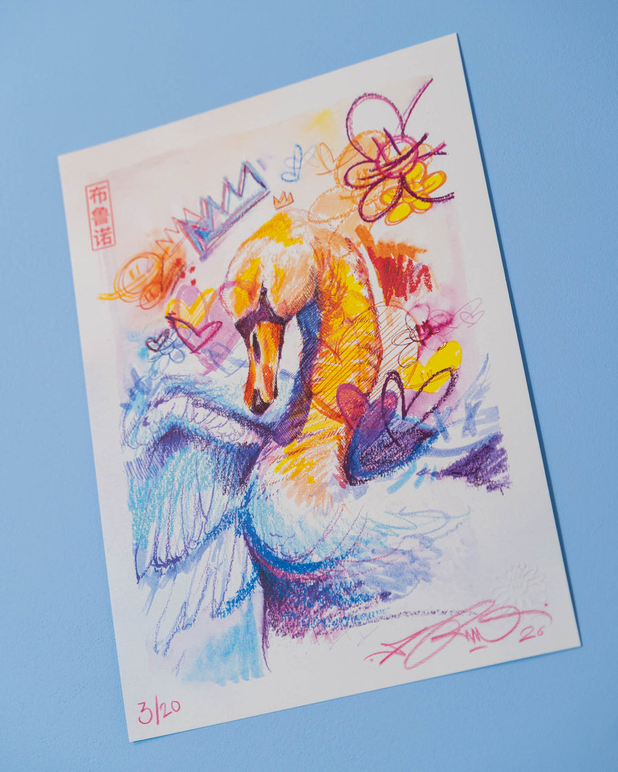 Tirage d'art cygne (édition limitée) | Brunograffer | Affiche