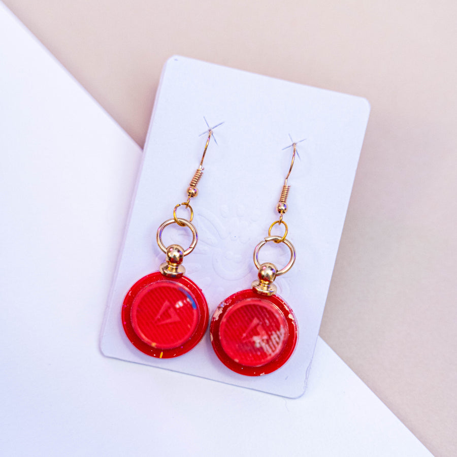 Boucles d'oreilles caps (rouges) | Brunograffer | Accessoires