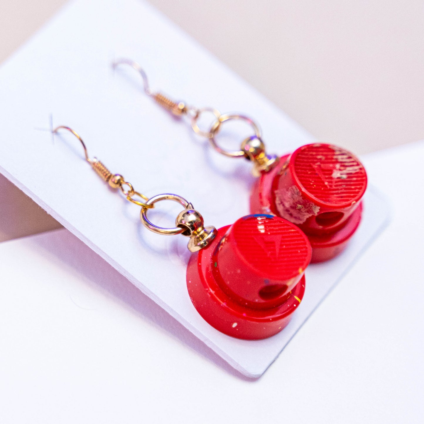 Boucles d'oreilles caps (rouges)