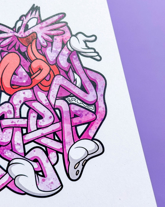 Boutique Art de Brunograffer - Carte postale d'une illustration de Pad. Disponible aussi en poster et en stickers selon les stocks disponibles.Imprimée sur un papier 300g recyclé.
Possibilité de la faire signer et dédicacer à la main en choisissant l'option de livraison "Dédicacée".