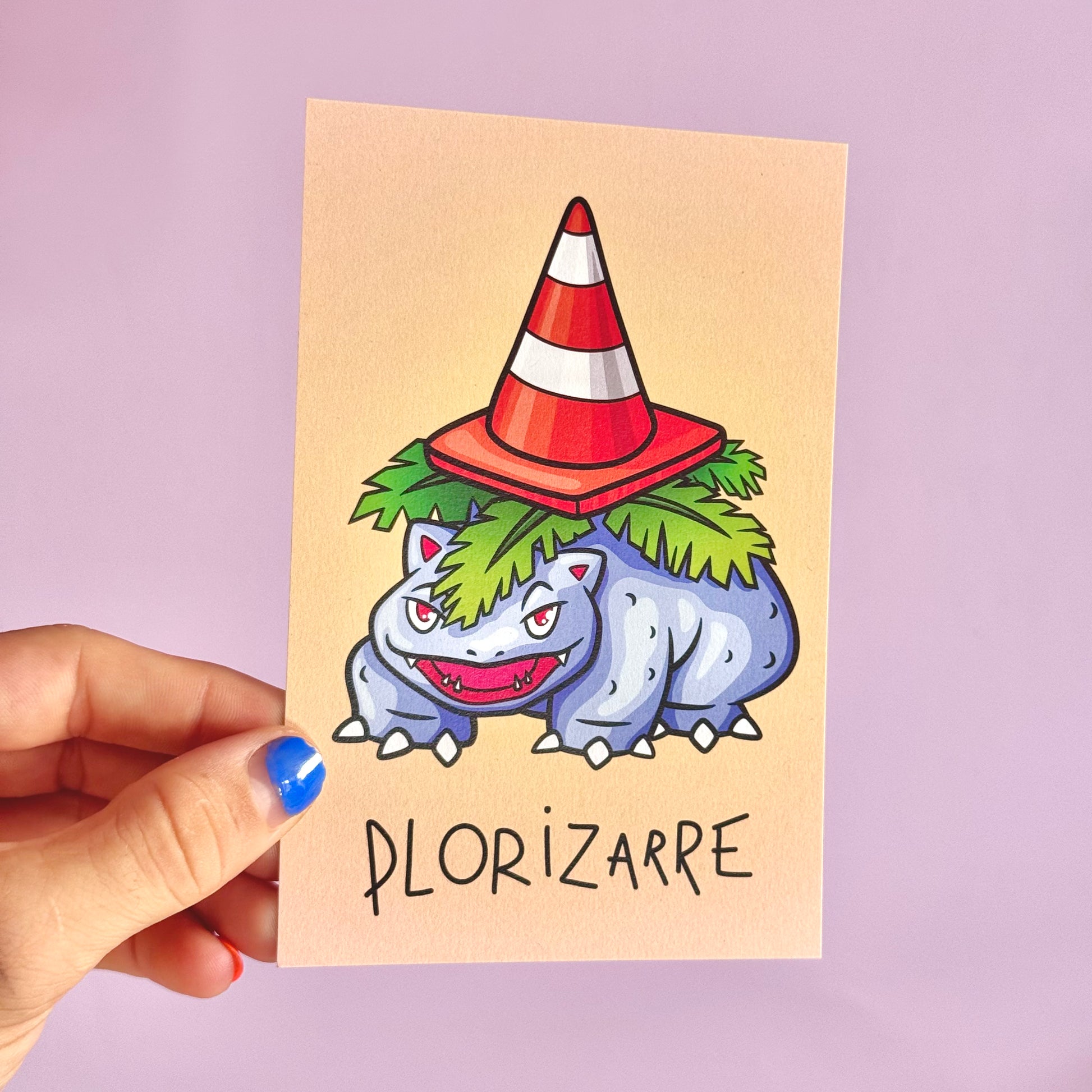 Carte postale Plorizarre -Carte postale imprimée d’une illustration digital d’une parodie de PokémonImprimée sur un papier 300g recyclé. Possibilité de la faire signer et dédicacer à la main en choisissant l'option de livraison "Dédicacée".-Brunograffer