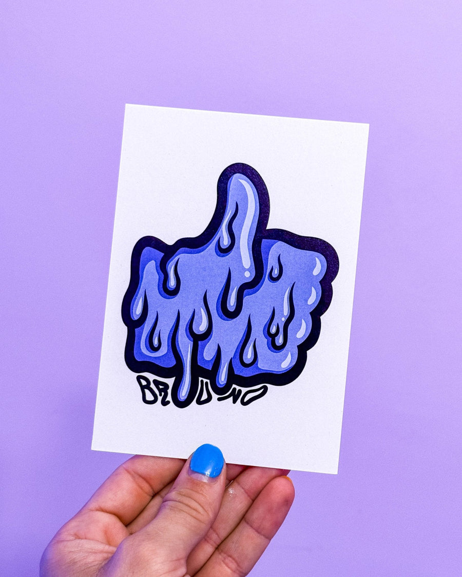 Carte postale Pouce bleu | Brunograffer | Cartes postales