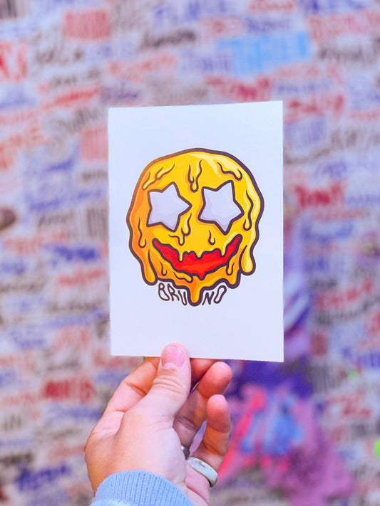 Carte postale d'une illustration digital reprenant l'émoji Licorne pour en faire un motif.Imprimée sur un papier 300g.