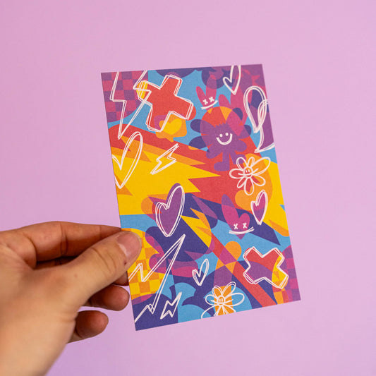 Carte postale d'une illustration digital réalisée pour la Caisse D'épargne île-de-France pour la réalisation d'une carte bancaire custom.
Imprimée sur un papier 300g recyclé.
Possibilité de la faire signer et dédicacer à la main en choisissant l'option de livraison 