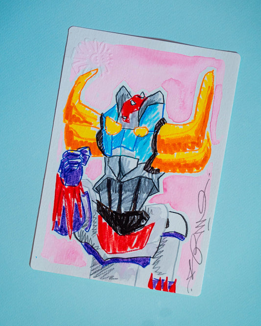 Dessin original réalisé en live sur Twitch tamponné, gaufré et signé à la main.
 
Matériel : Crayon de couleurs, feutres et peinture aquarelle.
Dimensions : 15 x 21 cm
Papier épais 300g de grande qualité.