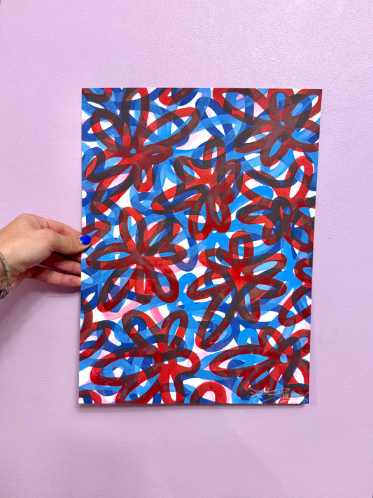Exemplaire unique réalisé à la main. Tamponné, signé et gaufré à la main.
Vendue sans cadre.
 
Matériel : Feutres Dripstick à l’acrylique sur papier épais 300g.
