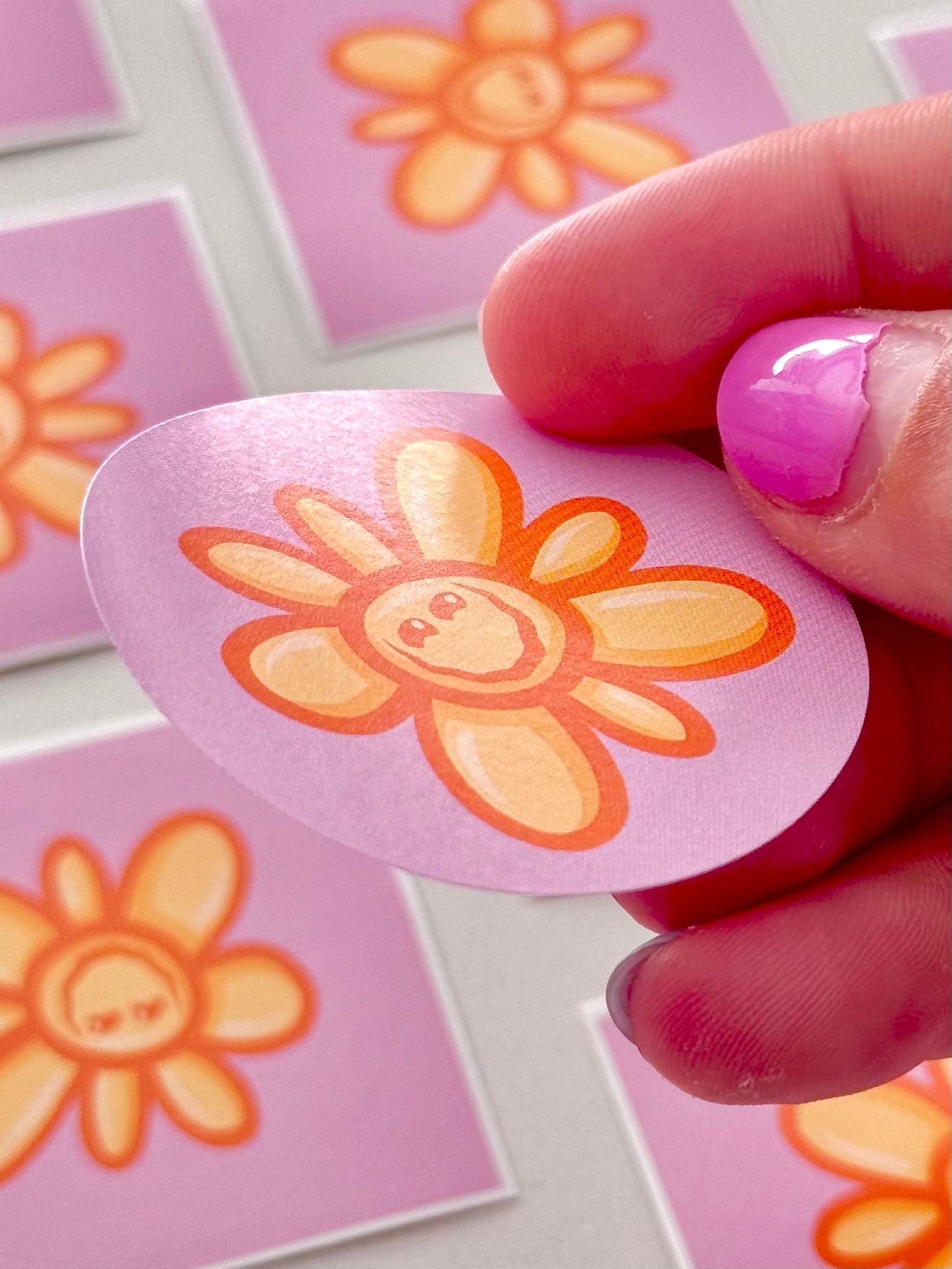 Sticker fleur orange