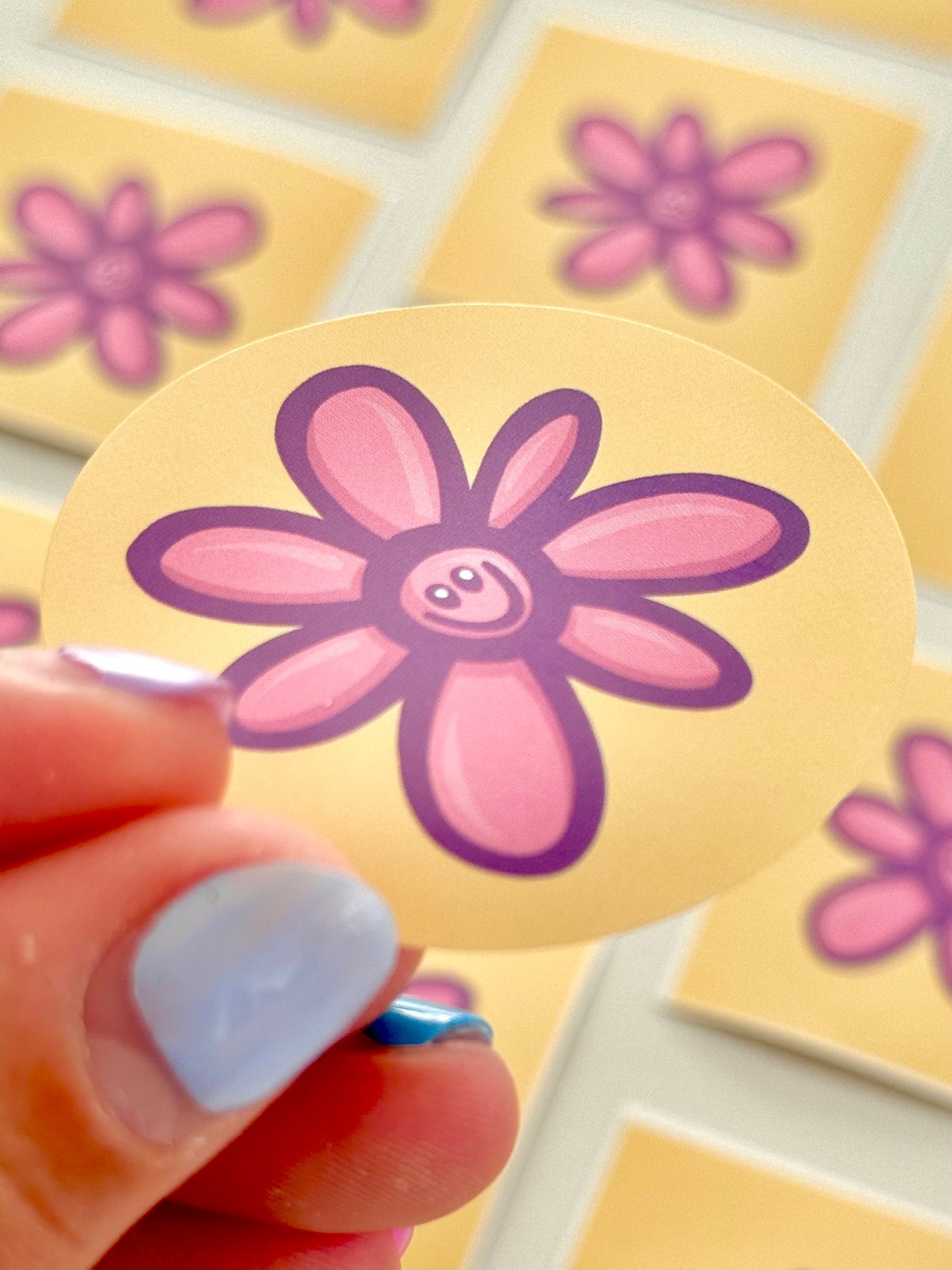 Sticker fleur violette