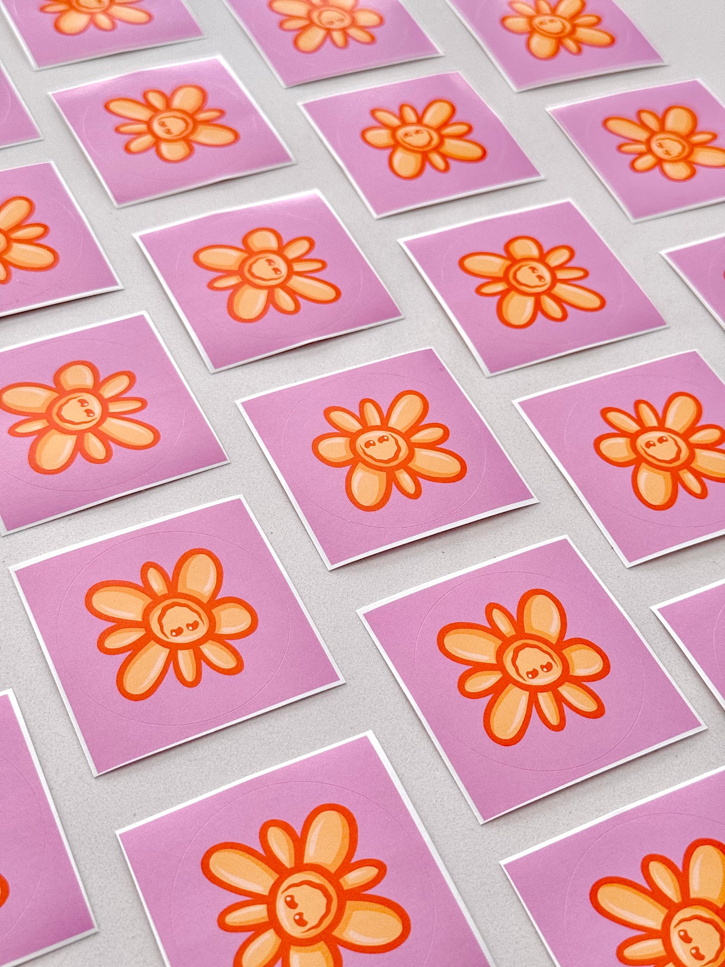 Sticker fleur orange