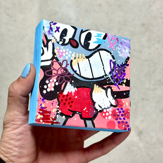 Petite peinture à l’acrylique et au Posca sur bois.
Exemplaire unique.
 
Dimensions : 11 x 11 cm