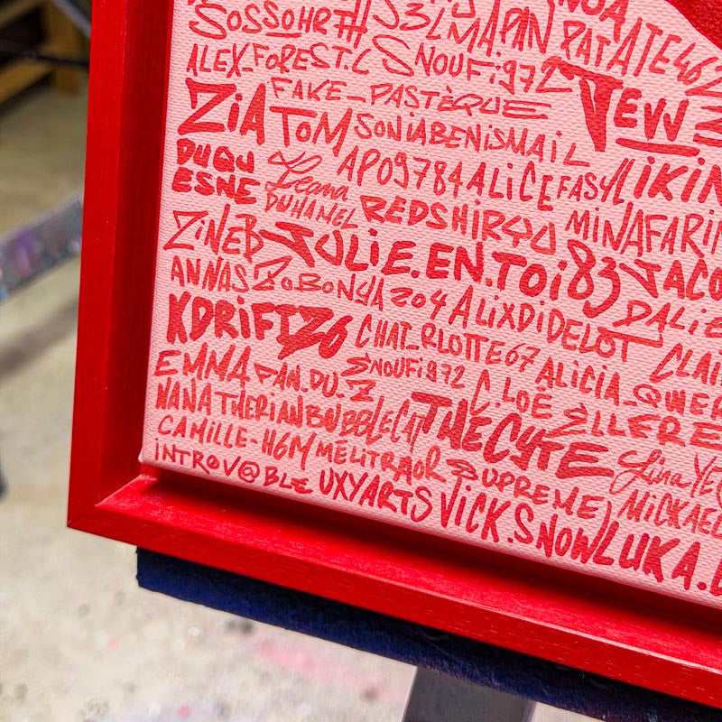 Le tableau des abonnés (Original 54x54cm) | Brunograffer | Tous les produits