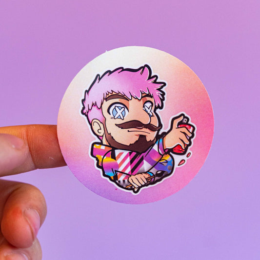 Boutique Art de Brunograffer - Des stickers à mon effigie ! Taille 5cm de diamètre 
Un exemplaire de ces stickers est offert dans chaque commande parmi les 4 designs des stickers ronds. Mais vous pouvez en ajouter d’avantage si vous le souhaitez en les commandant ici 👌🏼