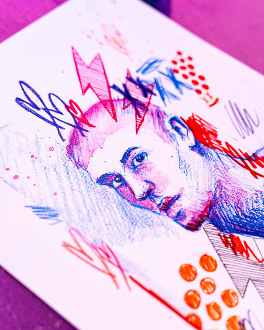 Boutique Art de Brunograffer - Une illustration que j'ai réalisée pour la sortie de mon premier livre d'art : Bouquin.
Le dessin a été réalisé en live sur Twitch avec des crayons de couleurs, de la peinture aquarelle, des marqueurs à peinture et des feutres pour enfants.
Ce poster est une version imprimé de cette illustration tiré en édition limitée à 20 exemplaires. 10 exemplaires en format A4 et 5 en format A3, vous pouvez choisir le format que vous souhaité.
Chaque poster est numéroté, signé, tamponné et gaufré à la main pour preuve d'authenticité.