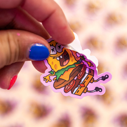 Boutique Art de Brunograffer - Illustration digitale imprimée sur stickers Vinyl mat avec effet holographique.
Les autocollants sont résistant aux poussières et aux éclaboussures. Veillez bien à les coller sur une surface lisse, propre et sèche pour un bon maintient. Par exemple sur un casque, un vélo, un frigo, une porte, le dos d'un téléphone, etc.
Matériaux : Sticker Vinyle mat avec effet holographique.Dimensions : 4,3 x 5,8 cm
Vendu à l'unité