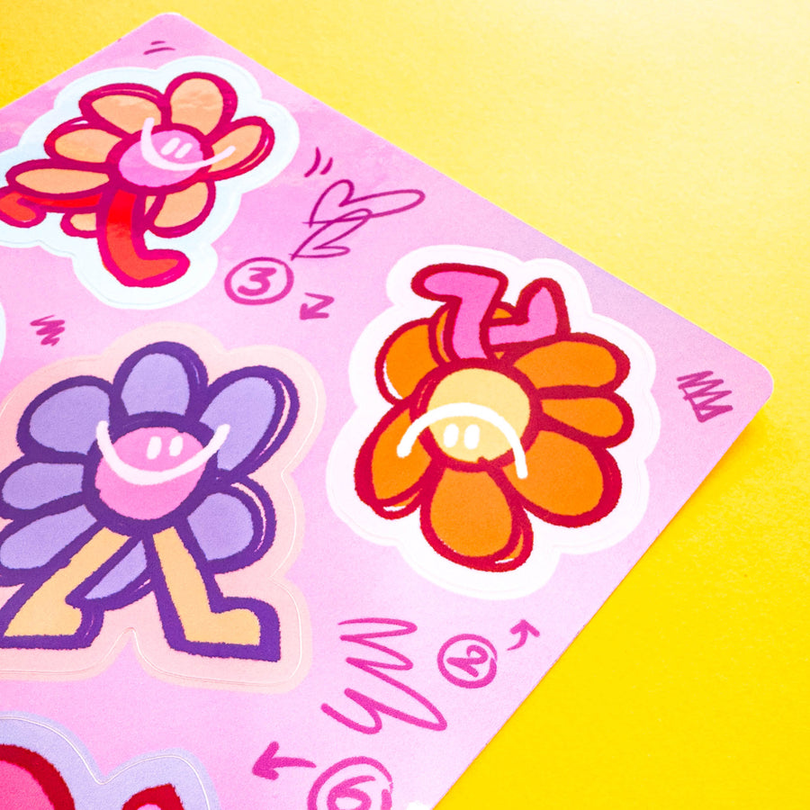 Pack Fleur animée (7 Stickers) | Brunograffer | Les packs de stickers